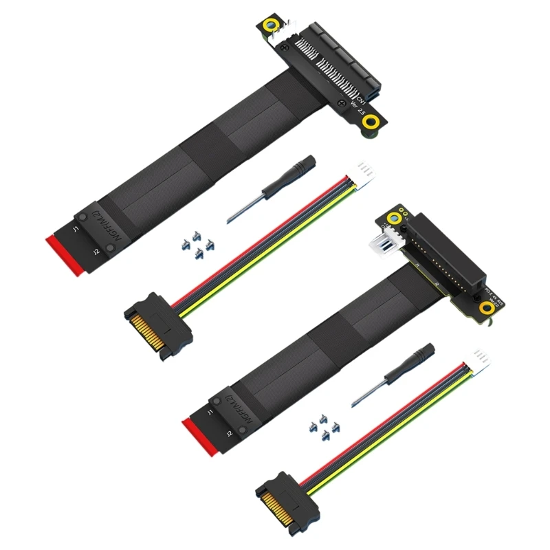 

PCIE 4X to M.2 Key M Converters 90/180 Degree With 4Pin Power Cable Mounting Dropship