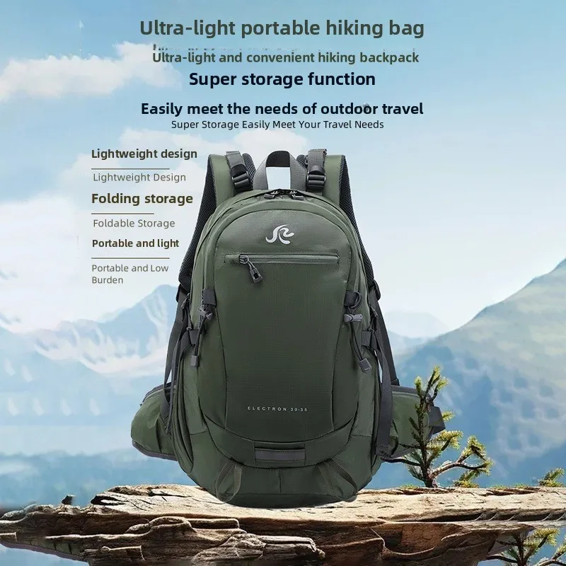 Bolsa de senderismo al aire libre transpirable de gran capacidad, mochila de viaje impermeable, bolso de doble hombro para acampar y ocio