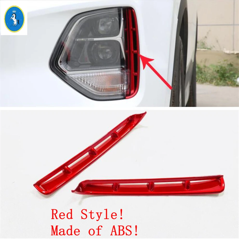 For Hyundai Santa Fe 2019 - 2023 Auto Headlight Anti-Fog Kit Headlights Air Intake Cover Trim Exterior Accessories Red / Shiny