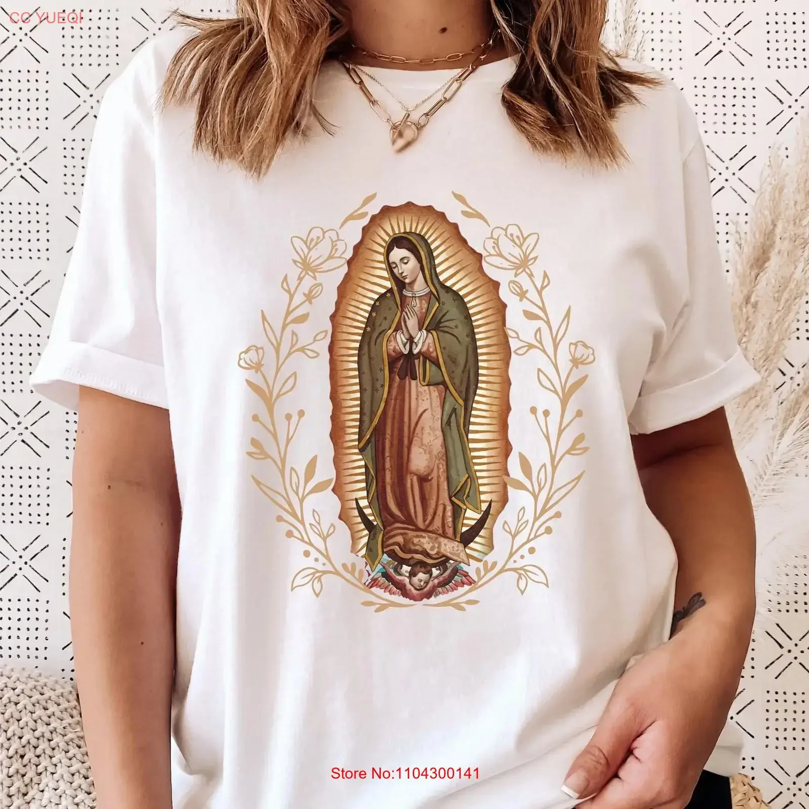 Our Lady of Guadalupe Virgin Mary T Shirt Blessed Mother Catholic Sweater Religious Faith Latina for Mom vintage Washed