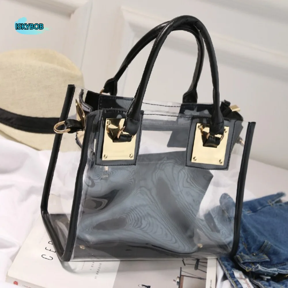 

Летние прозрачные сумки-тоут из ПВХ, женские сумки через плечо, клатчи, сумки-мессенджеры