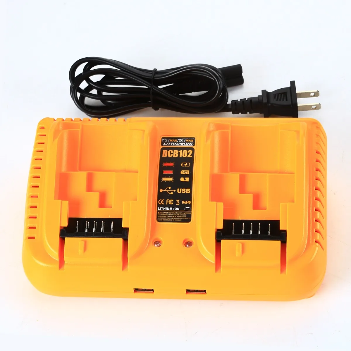 

For DeWALT 12V-20V MAX Lithium Battery Charger, Dual Port Fast Charging Station for DCB102, for DeWALT 12V/20V Lithium Batteries