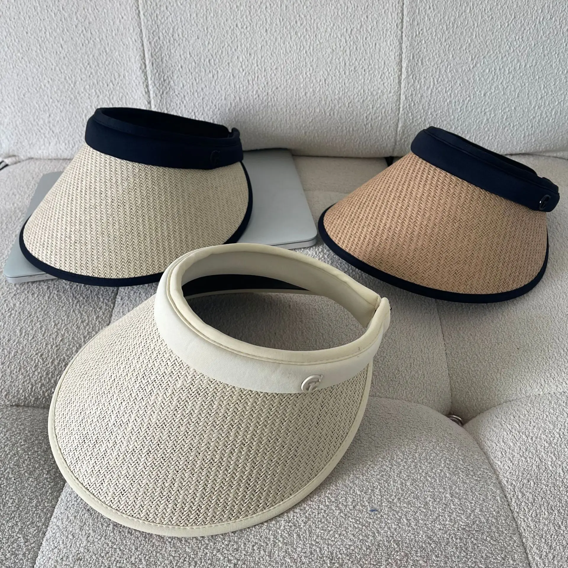 Summer Wide Brim Women's Sunshade Hat Sunscreen Straw Hat Lolita Outdoor UV Protection Woven Fashion Versatile Face Cover Hat