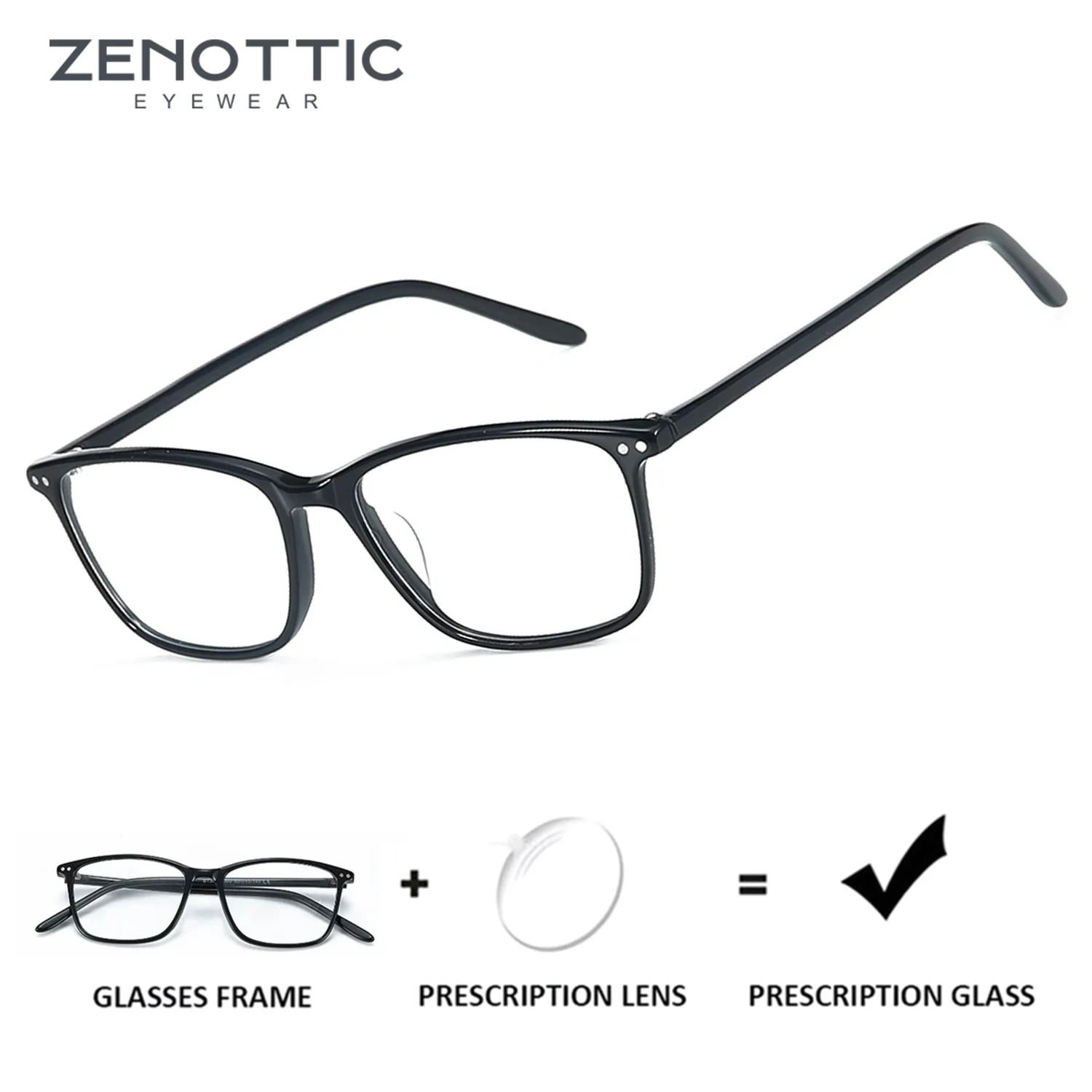 

ZENOTTIC модные квадратные ацетатные очки по рецепту для женщин и мужчин, оптические очки с защитой от синего света, прогрессивные очки