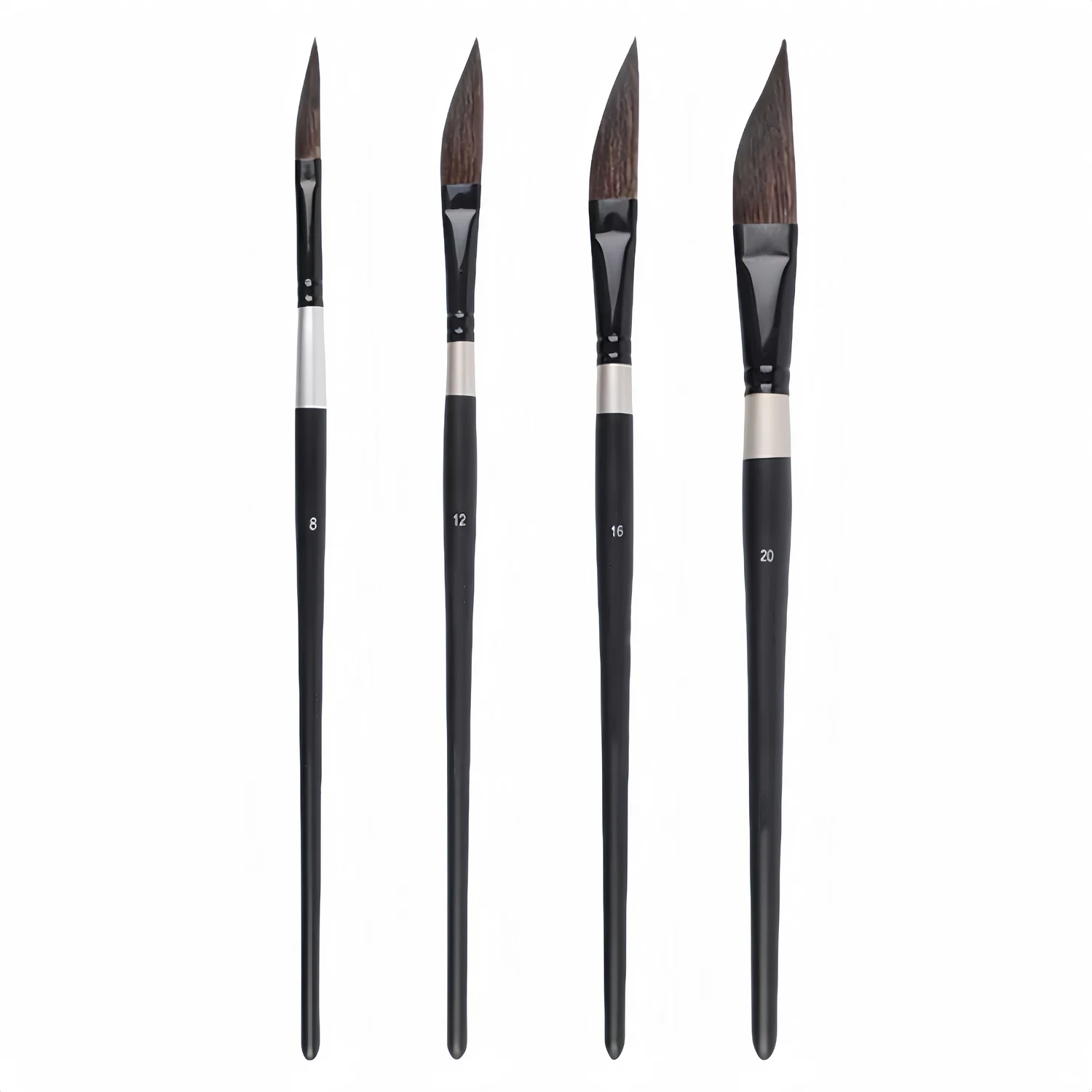 4-Pcs Pull Wire Paint Brush Gouache Nylon Hair Knife-Shaped Watercolor Pen Set Water Painting Pen Hand-Painted Art Drawing Brush