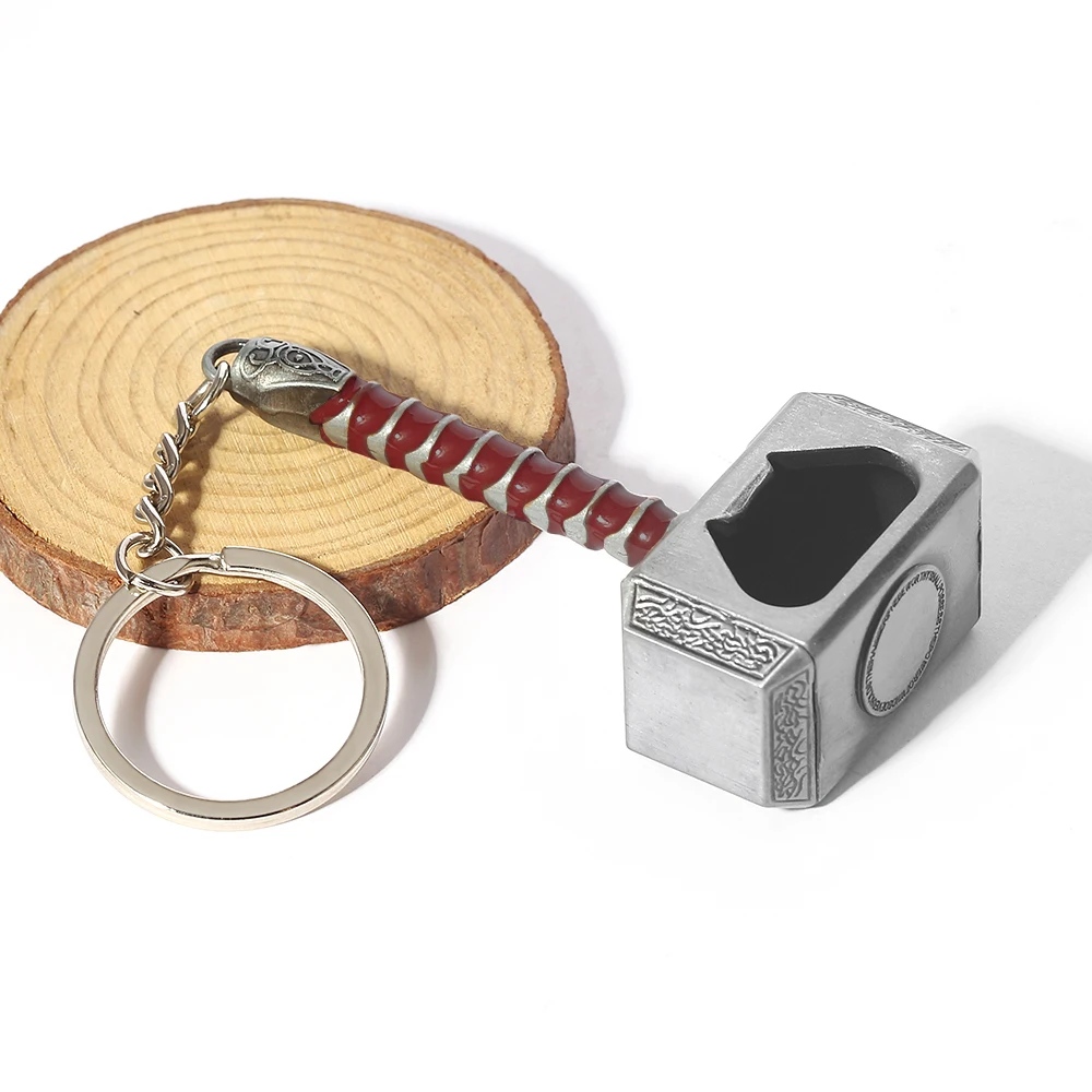 Avengers Thor Hammer Metall-Schlüsselanhänger Kreativer Modischer Flaschenöffner Auto-Schlüsselanhänger Accessoire Geschenk für Männer und Frauen – Detail 1
