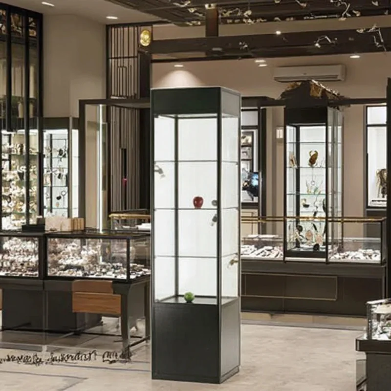 

custom.Factory Price Wall Display Cabinet Multi-layer Vitrina Showcase Glass Display Showcase Products with Lock
