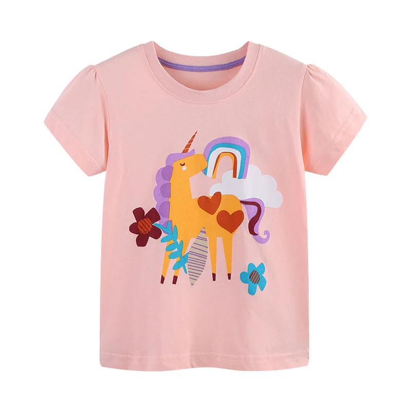 

Short Sleeve Unicorn Girls Tshirts 2-7T Summer Girls Clothes Baby Girls Tees Tops Shirts Kids T shirts Boys Girls Clothing