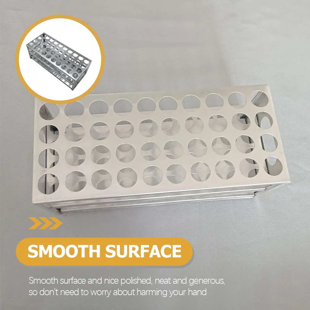 Suporte de laboratório para rack de tubo de ensaio, alumínio, 40 furos, armazenamento para experimento de laboratórios