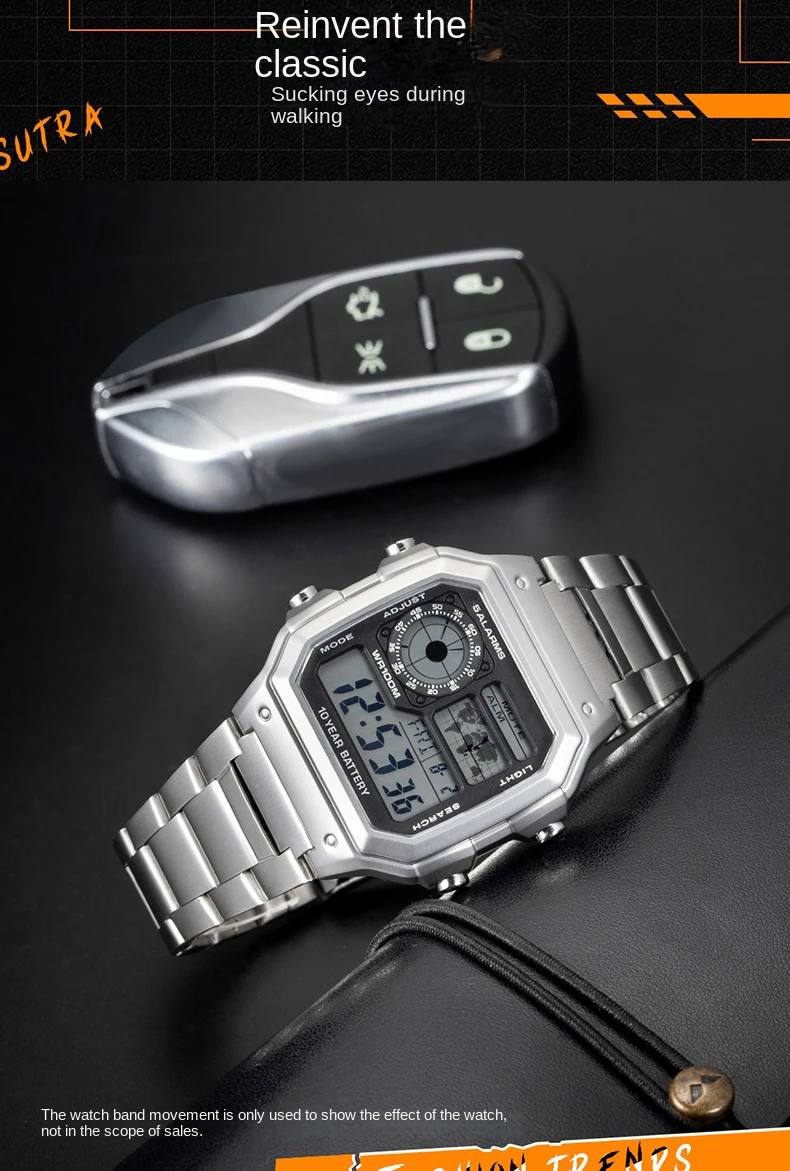 Für Casio AE1200 Gehäuse-Modifikationskit, Vollmetallgehäuse 3299, AE-1200 Lünetten-Glas-Wasserdichtungsring-Kit, 304 Edelstahlteile – Detail 4