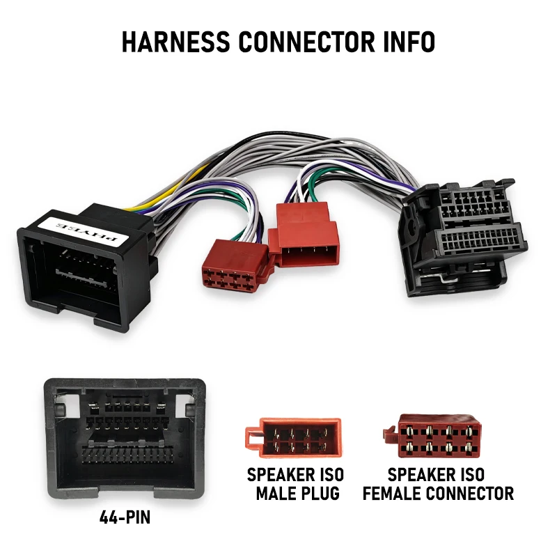 T-Harness Cable for Chevrolet Buick GMC 44-Pin DSP Amplifier SOT Lead Car Audio ISO Speaker Signal Breakout Wires Plug & Play