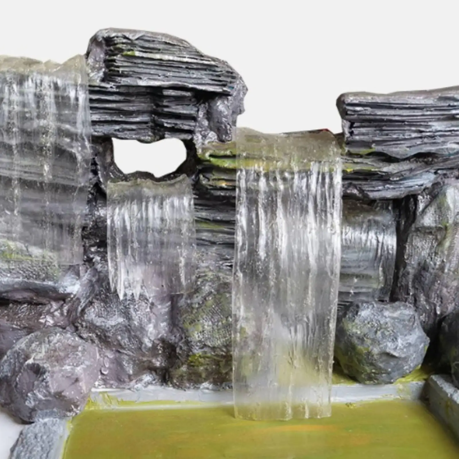 Model Waterfall Sheet Rock-Textured Realistic Waterfall Model Layered Artificial
