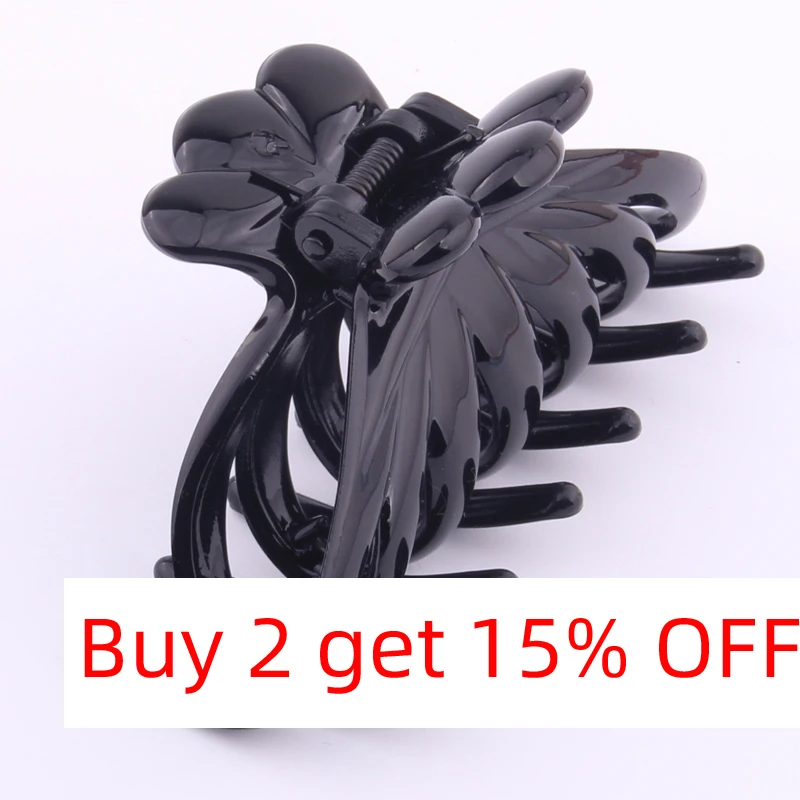 8.5 Cm Hair Claw Clips Wholesale Quality Black Plastic Hairpin Tines Crab for Hair Simple Shower Hair Clips Beauty Beauty Tools