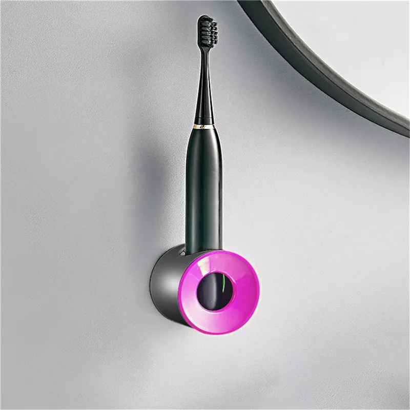 Soporte de cepillo de dientes eléctrico para baño, organizador de almacenamiento Simple y duradero, montado en la pared sin perforaciones