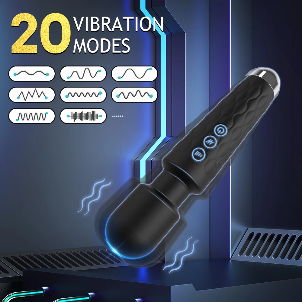 AV Magic Wand Vibrator for Woman 28 Powerful Vibrating Modes Clitoral Stimulator Flexible Silicone Body Massager Adult Sex Toys