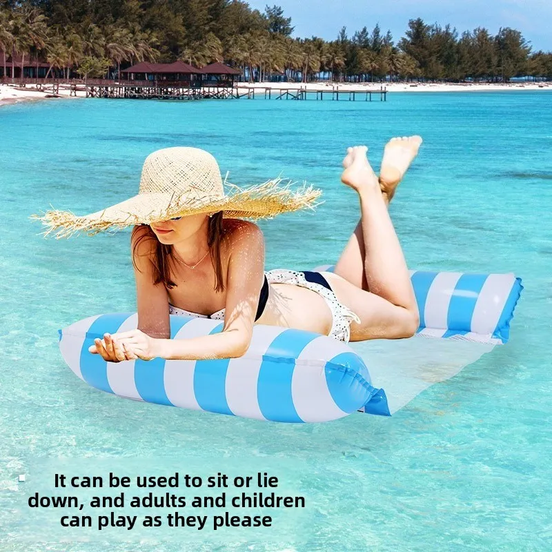 Foldable Inflatable Floating Row Summer Outdoor Swimming Pool Party Toys for Adults Water Hammock Inflatable Mat Lounge Chair