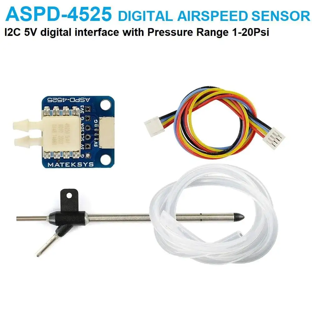 Matek Mateksys ASPD-4525 Digital Airspeed Sensor for RC Drone FPV DIY F4 F722 765 WING INAV Flight Controller Compatible