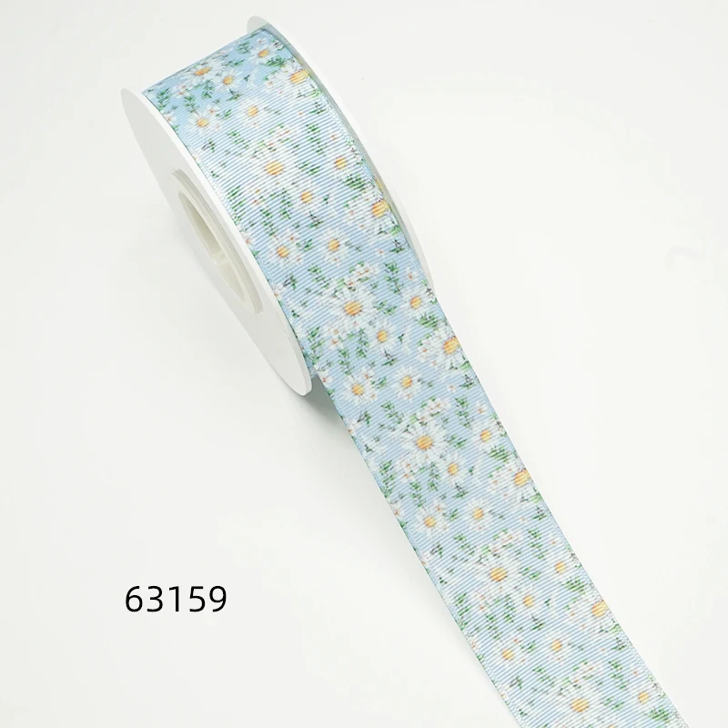 5 Yards Flower Printed Grosgrain Satin Ribbons For Bows DIY Craft Decoration Packaging Supplies. 63081