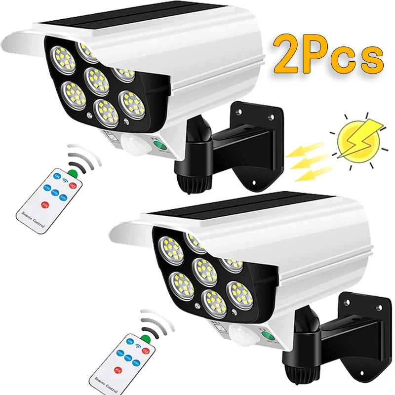 77LED Solar Light Simulation Security Dummy Camera Motion Sensor Outdoor Night Light IP65 Waterproof Lamp 3 Mode For Home Garden