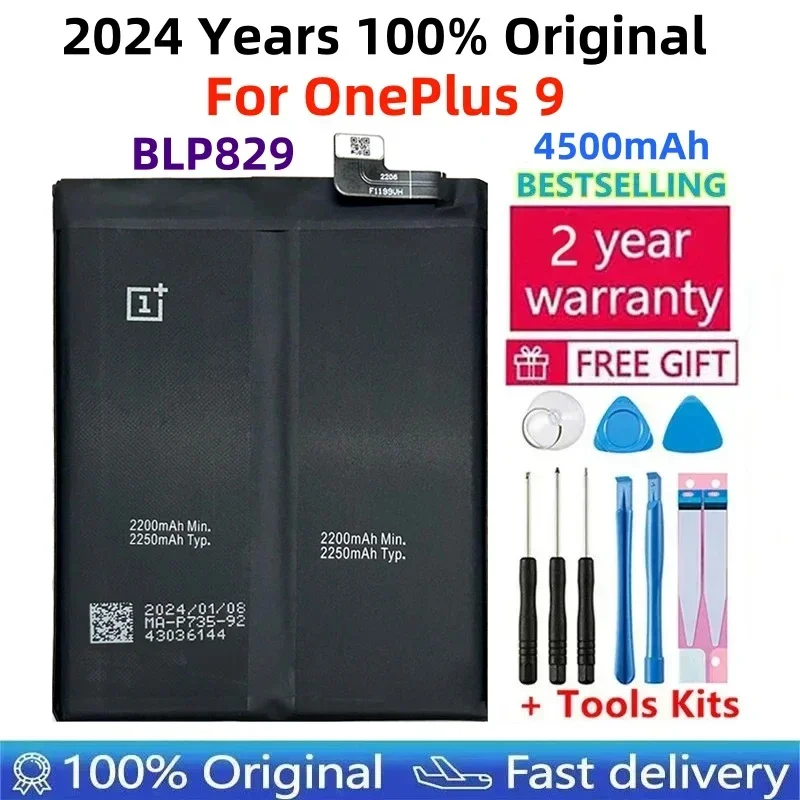 100% Original New High Quality BLP829 Capacity 4500mAh Phone Replacement Battery For OnePlus 9 One Plus 9 Batteries Bateria Tool