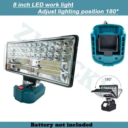 8 inch Flashlight Cordless LED Work Light For Makita 18V BL1430 BL1830 Li-ion Battery Emergency Lamp Camping Jobsite Lights