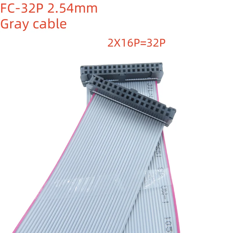1pcs FC-32P Flat Cable 2.54mm Pitch 2*16Pin IDC Cable 10cm 20cm 30cm Gray Flat Ribbon Data Connection Cable JTAG Download Cable