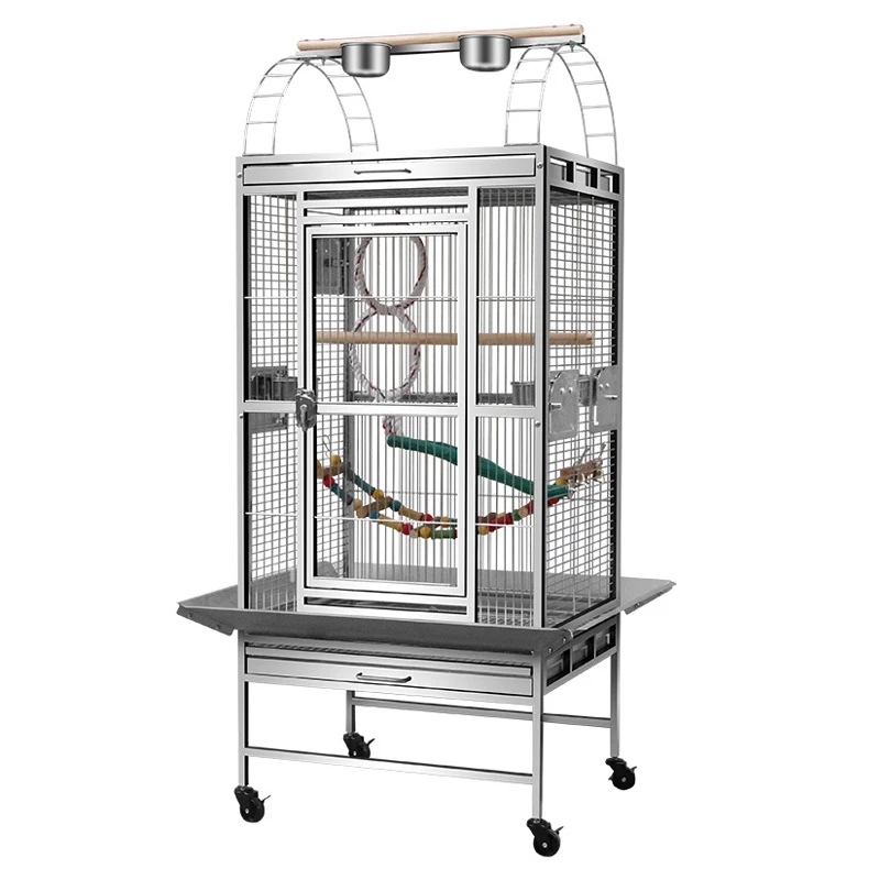 Super luxury large size wear-resistant metal steel breed birds house non-toxic pet-friendly parrot cage