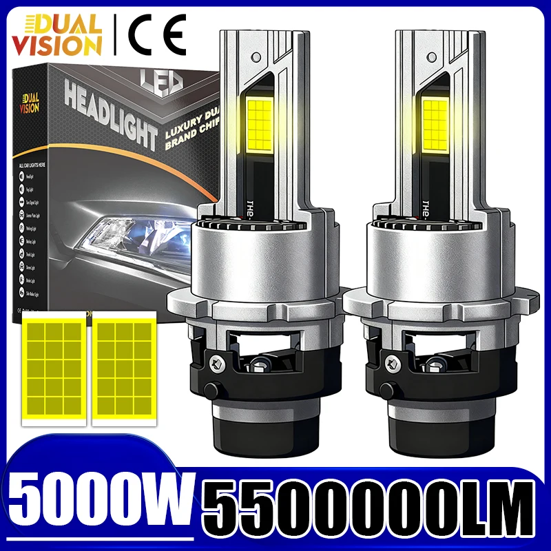 

Dualvision D2S D4S D2R D4R Led Car Headlight Bulbs CANBUS High Power Plug&Play Led Lights 5000W 5000000LM 6000K Turbo Lamps 12V