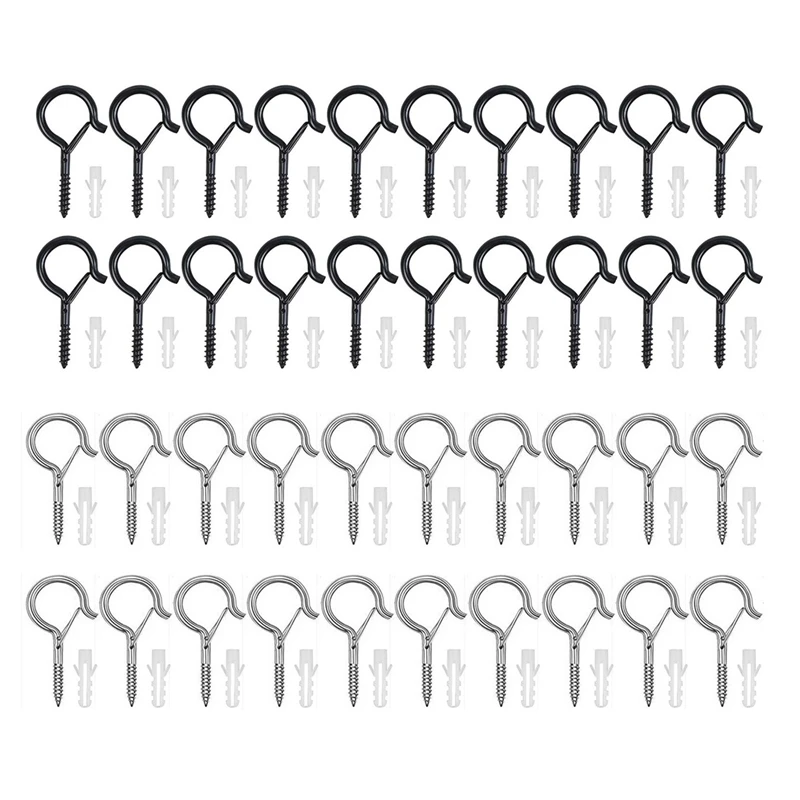 

40 Pack Q-Hanger Hooks Metal Screw Hooks Safety Buckle Christmas Lights Hanger For Outdoor LED Xmas Lights