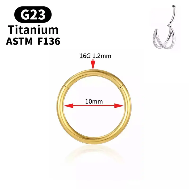 G23 Titanium Piercing Nose Ring earrings For Women Zircon Nose Labret Ear Ring Tragus Cartilage ASTM F136 Body Jewelry
