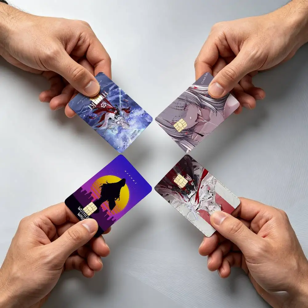 Wuthering Waves Hiyuki Game 4Pcs!Fade-Resistant, Wear-Resistant, Scratch-Resistant  Bank Card Sticker (Debit Card)