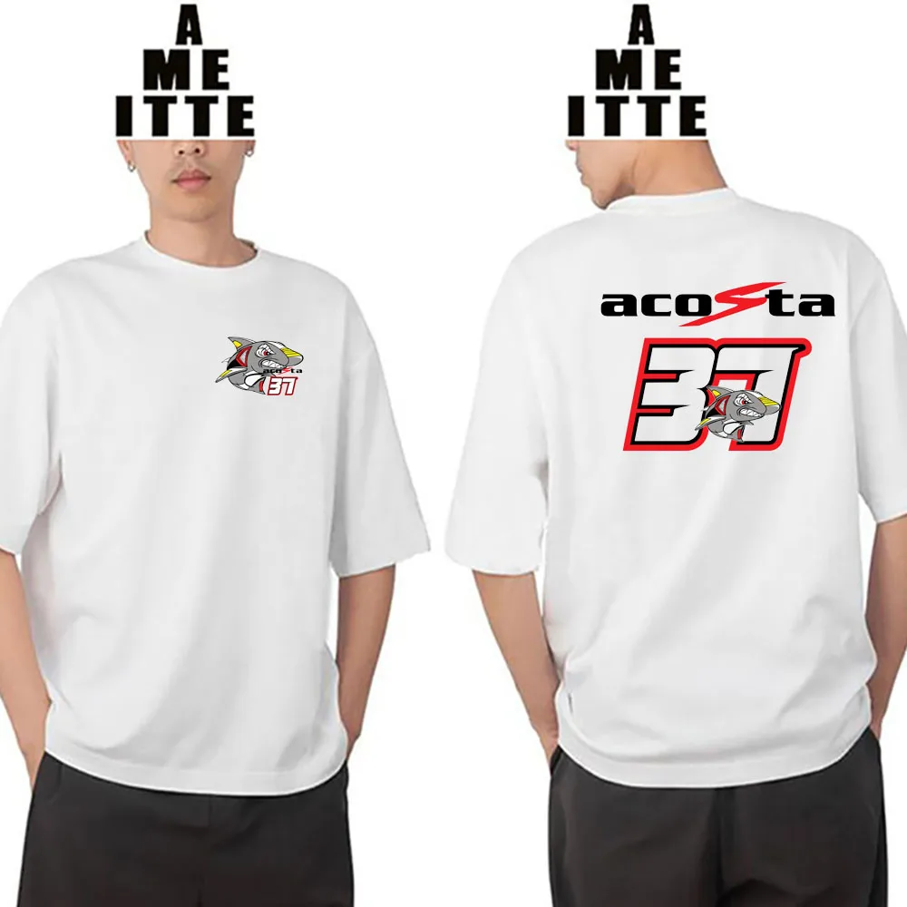 قمصان رياضية للرجال بأكمام قصيرة لركوب الدراجات النارية والمغامرات ، أبيض ، ديجو أكوستا 37 ، تي شيرت أسطورة القرش جي بي ، صيف ، تيشيرتات جديدة ، تي شيرتات #2