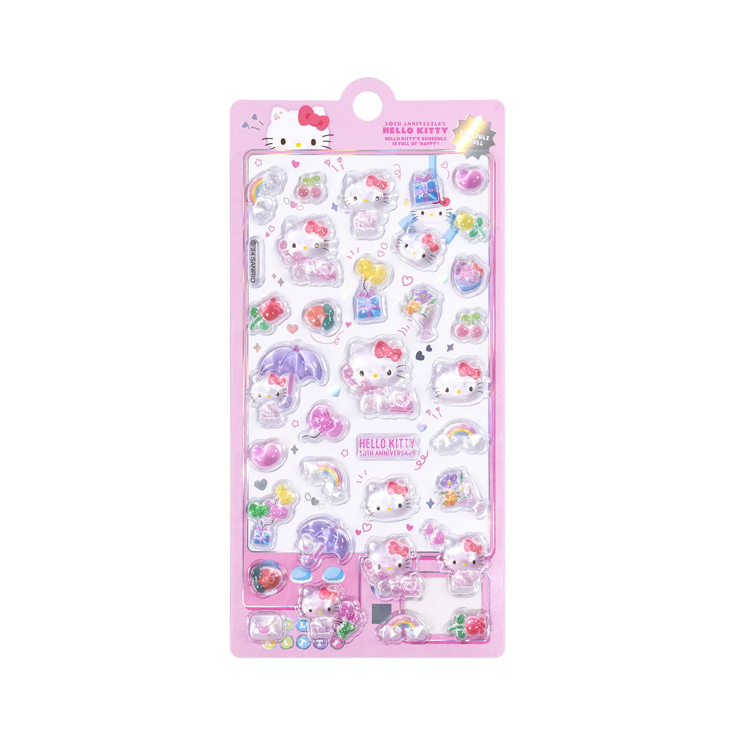 Sanrio Officially Licensed 3D Relief Stickers, Hello Kitty Cartoon Crystal DIY Decorative Decals
