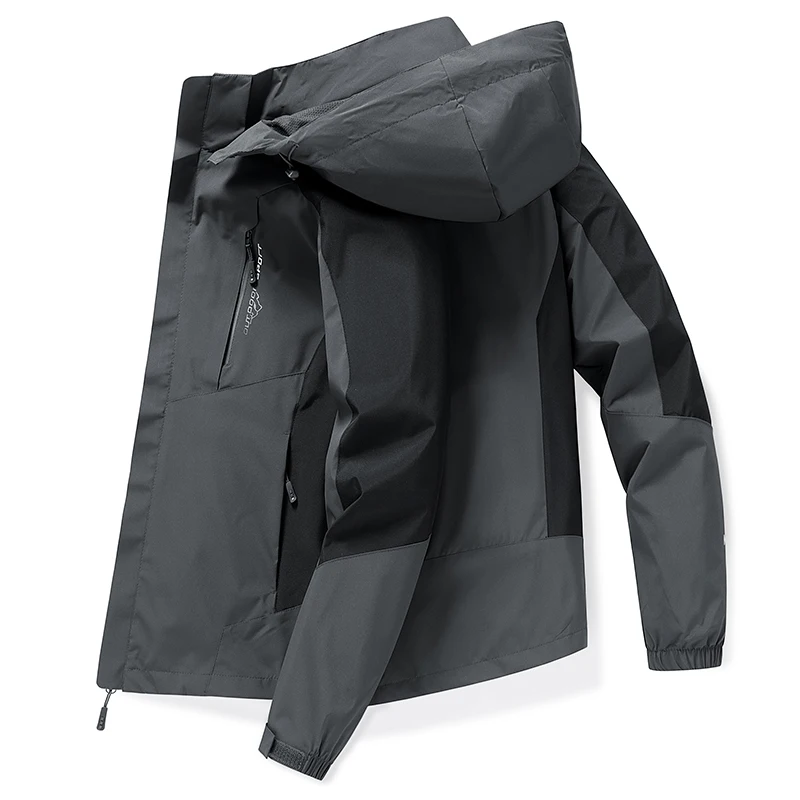 Veste coupe-vent et imperméable pour homme, manteau monochrome, vêtements de charge, randonnée, canadisme, loisirs trempés, printemps, automne, nouveau, 2024