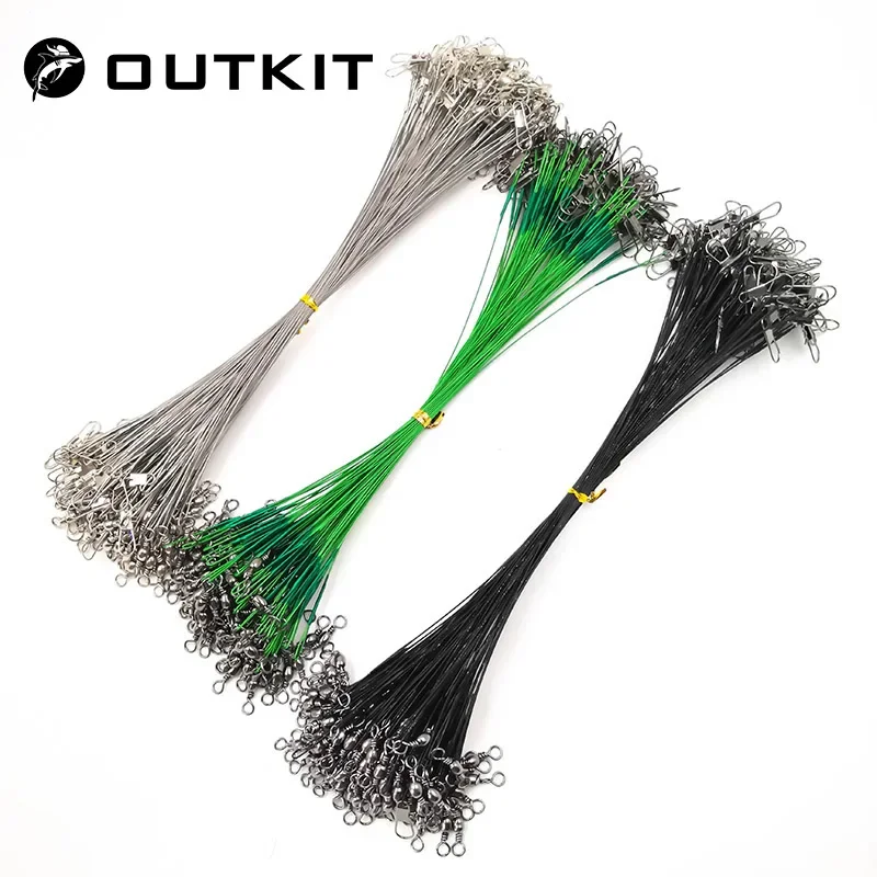 20PCS Fishing Lure Trace Rope with Swivels and Spinner