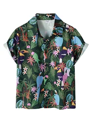 Boy in Summer Hawaiian Holiday Short-Sleeved Shirt Cute Print Shirt Lovely Boys Shirts Camisas Blouses