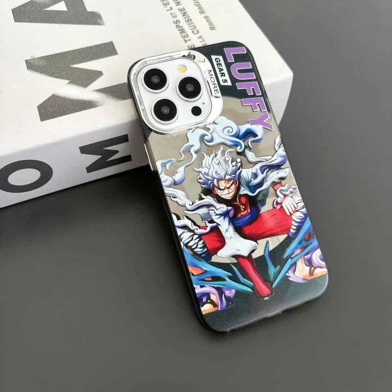 Japan Anime One Piece Luffy Zoro Model Phone Case for iPhone 11 12 13 14 15 16 17 Pro Max Plus Air Fifth gear Luffy  Back Cover view 5