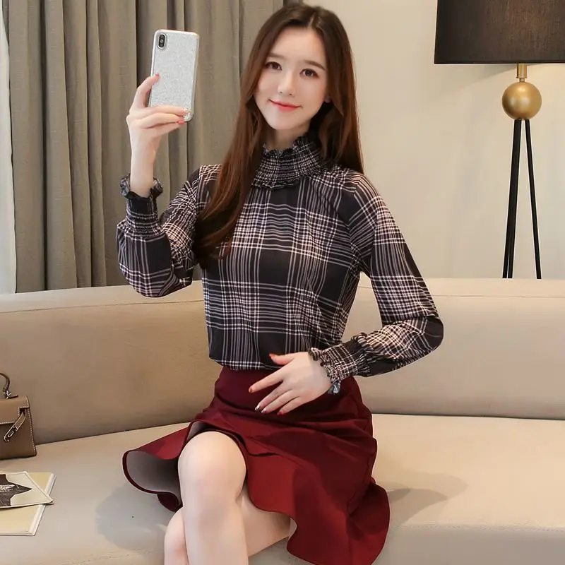 Women's Spring Casual Simplicity Half High Collar Long Sleeve Shirts Women Clothes Fashion All-match Elegant Temperament Tops