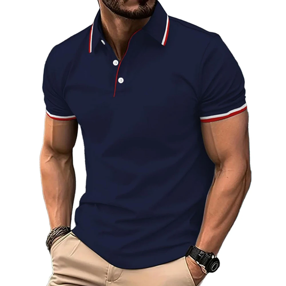 

Men's short sleeve printing polo men's cross-border leisure polo men's fashion polo