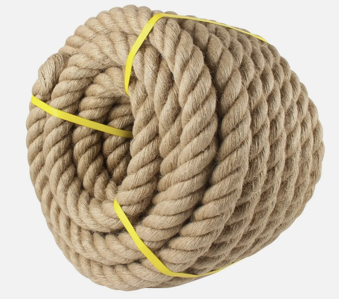 Hilo de Yute Natural de 24mm x 10M, cuerda de yute bien trenzada, hilo grueso de alta resistencia, cuerda de embalaje para envoltura de regalos DIY