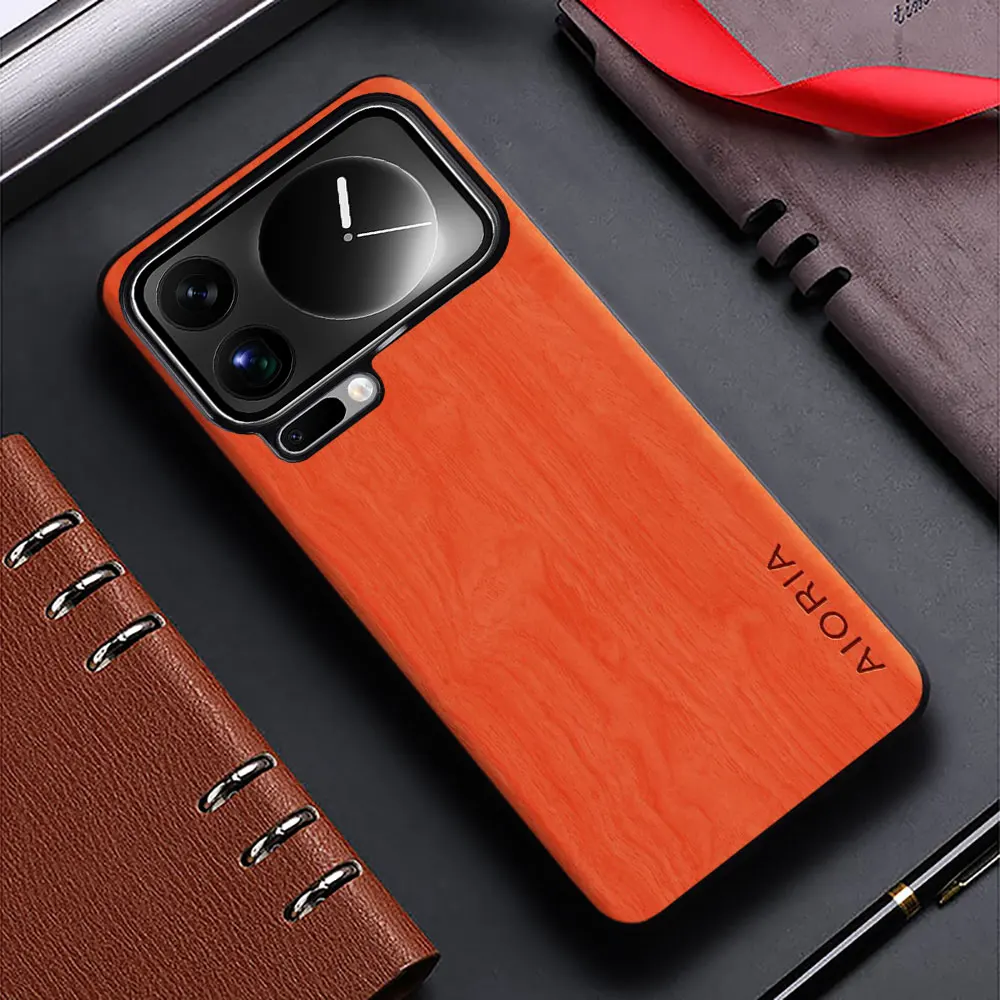 حافظة لهاتف شاومي 17 برو ماكس 15 14 13 12 12S 11 برو الترا لايت فوندا خشب الخيزران نمط أغطية جلد لهاتف شاومي 17 برو ماكس #4