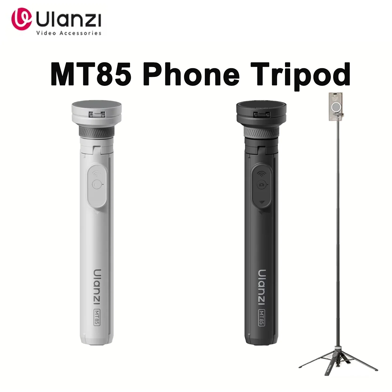 Original Ulanzi MT85 Magnetic Phone Tripod Magsafe Auto Lock Dual Side Magnet 10m Wireless Remote Selfie Stick