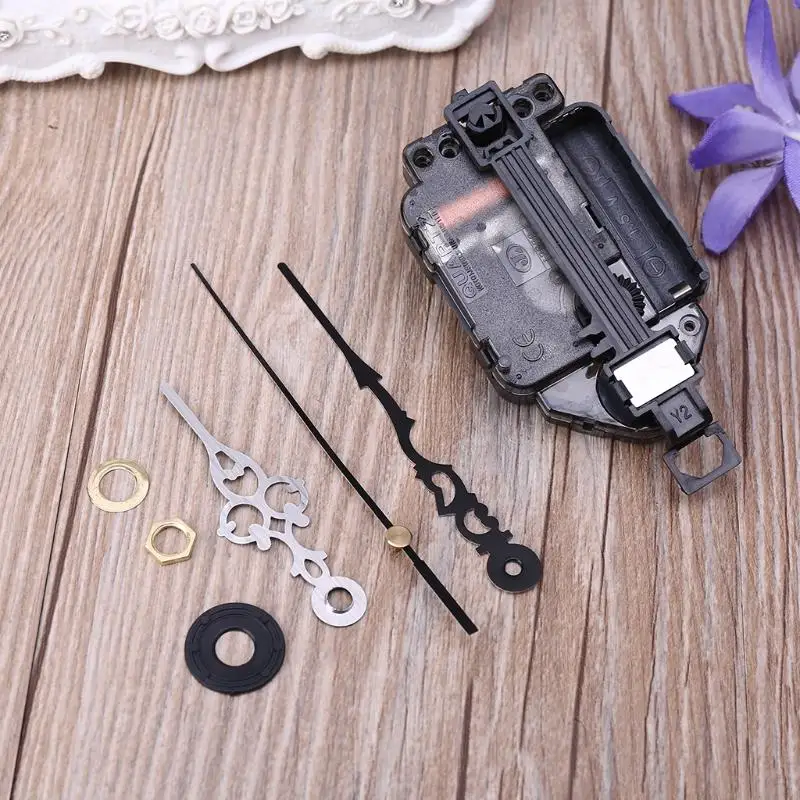 H7BF Silent Pendulum Type Clock Movement Mechanism with 3 Hands Motor DIY Replacement Repair Accessory