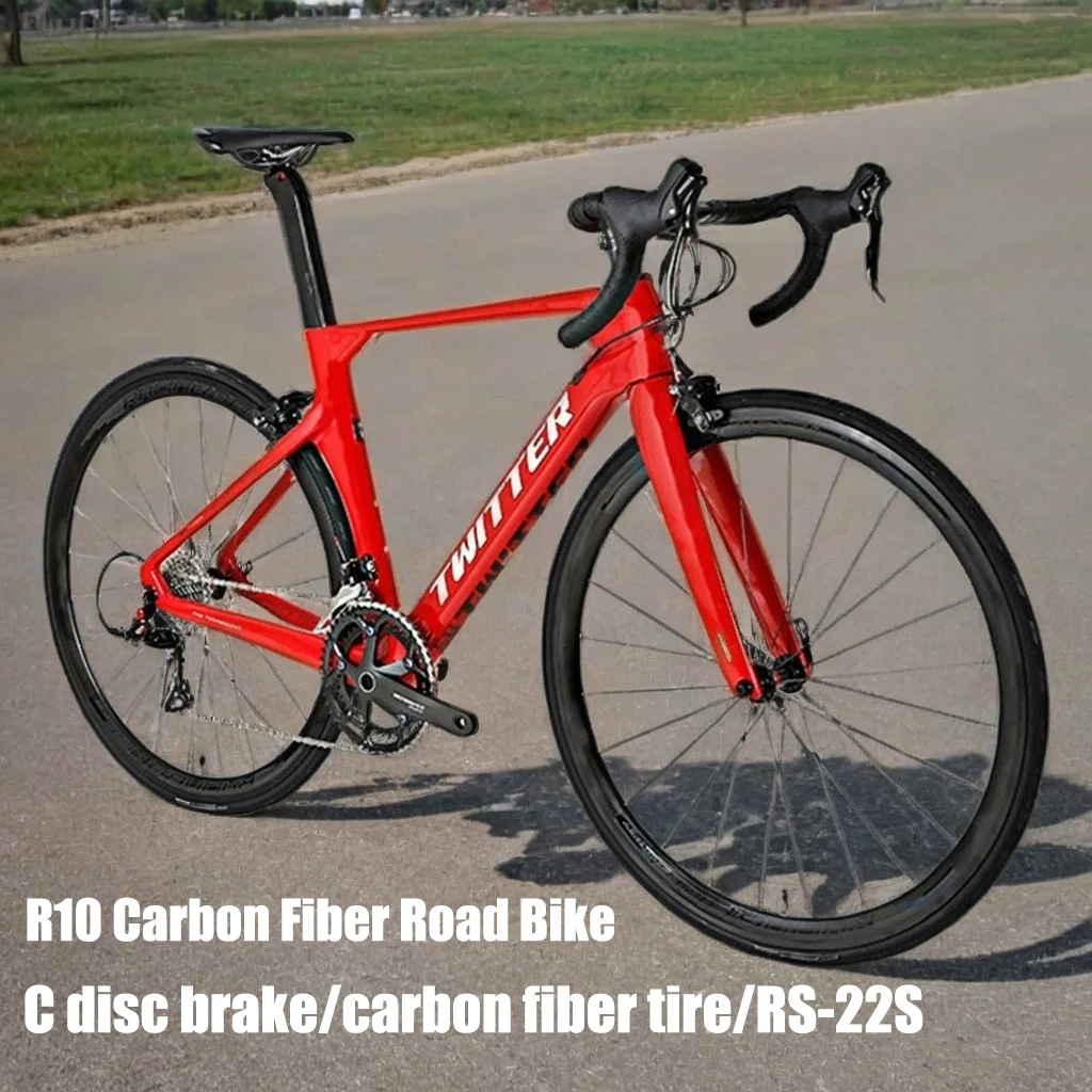 

TWITTER New R10 Carbon Fiber Road Bike 700*28C C-clamper Road Racing Bicycle Carbon Wheel 22S Internal Cable Gravel Bicicleta