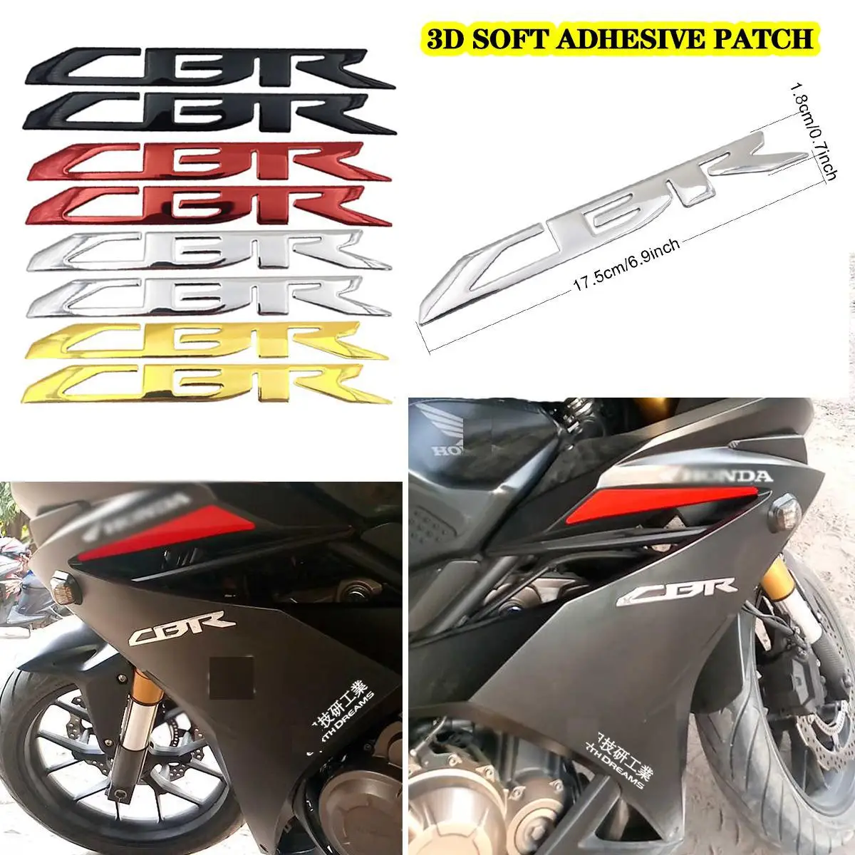 3D Soft Plastic Stickers for Honda ADV160 CLICK125i 150 FORZA PCX150 160 VARIO125 150 BEAT CBR Motorcycle Modification Stickers