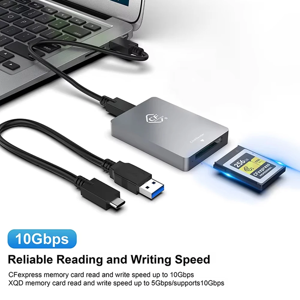CFexpress Type B XQD 2 in 1 Card Reader USB3.2 Gen2 10Gbps Type-C Memory Card Adapter for Sony Canon Nikon SLR Card Accessories