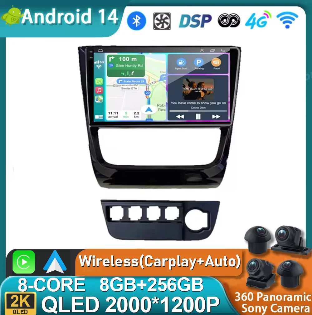 Android 14 Wireless Carplay Auto Car Radio for Volkswagen VW Golf GC 2010 - 2019 Multimedia Player GPS Navigation 4G+WIFI