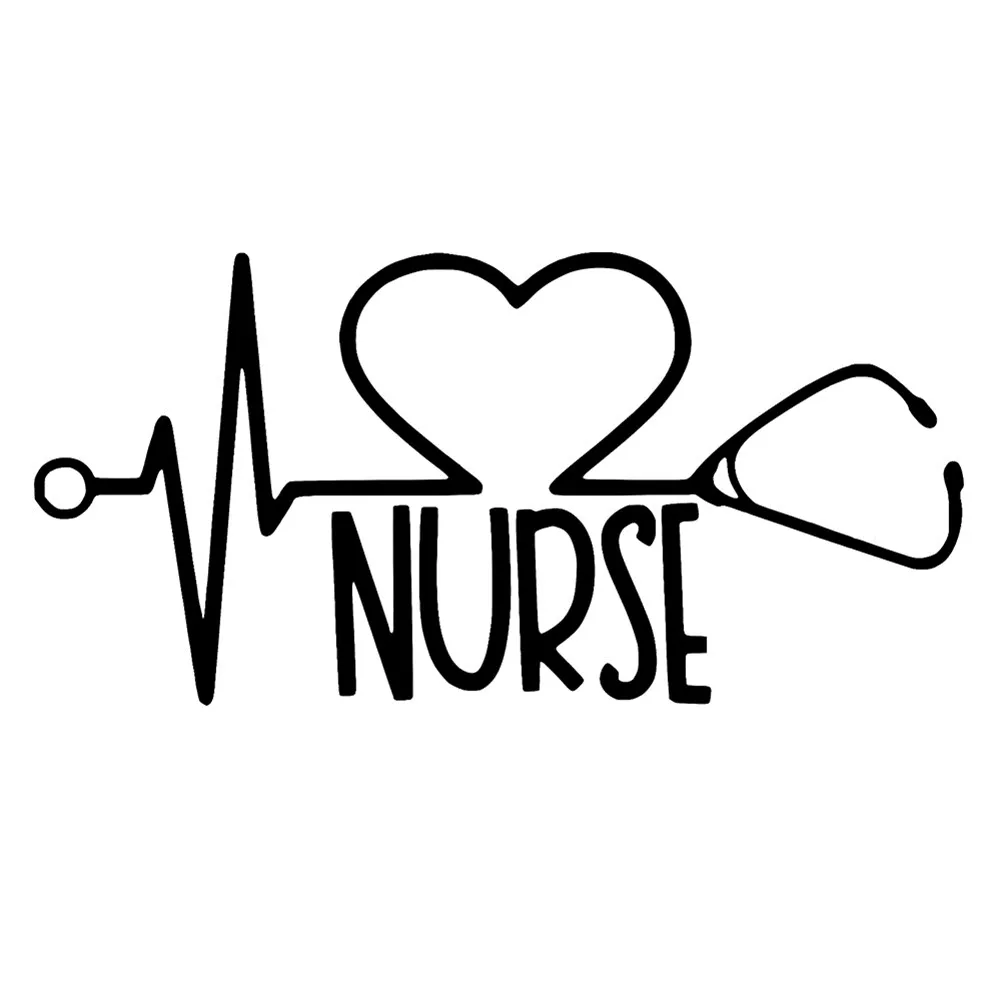 

Nurse Appreciation Heart Design Vinyl Car Sticker Waterproof UV Resistant for Auto Window Bumper Universal Fit