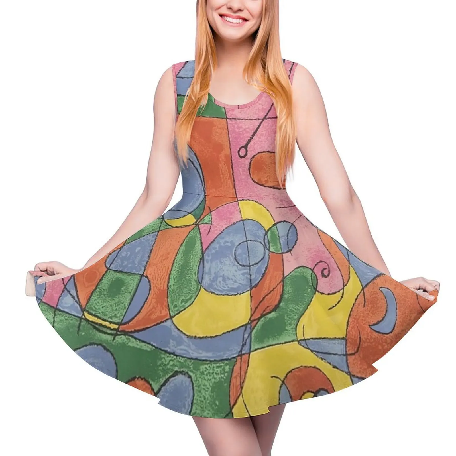 Joan Miro style Joan Miro Abstract Art, Surrealism 1893 1983 Sleeveless Dress summer women