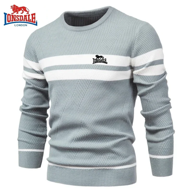 

Осенне-зимний теплый свитер с круглым вырезом и длинными рукавами для мужчин, роскошный модный повседневный удобный топ-поло